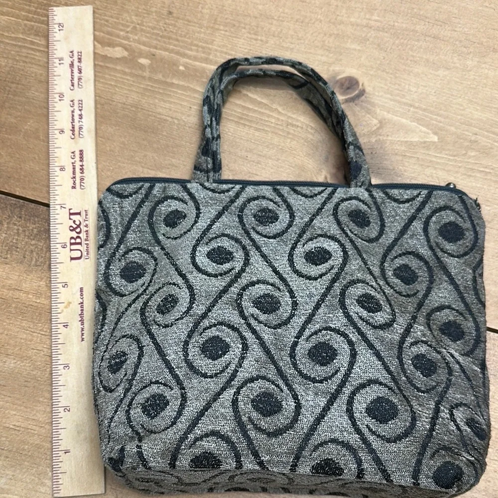 Black and Gray Tapestry Women’s Bag - Picture 4 of 8